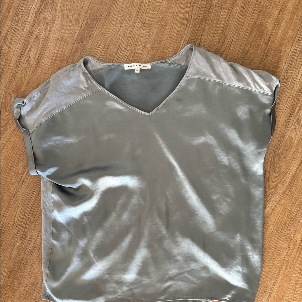 MELISSA NEPTON Shimmering Silver Blouse